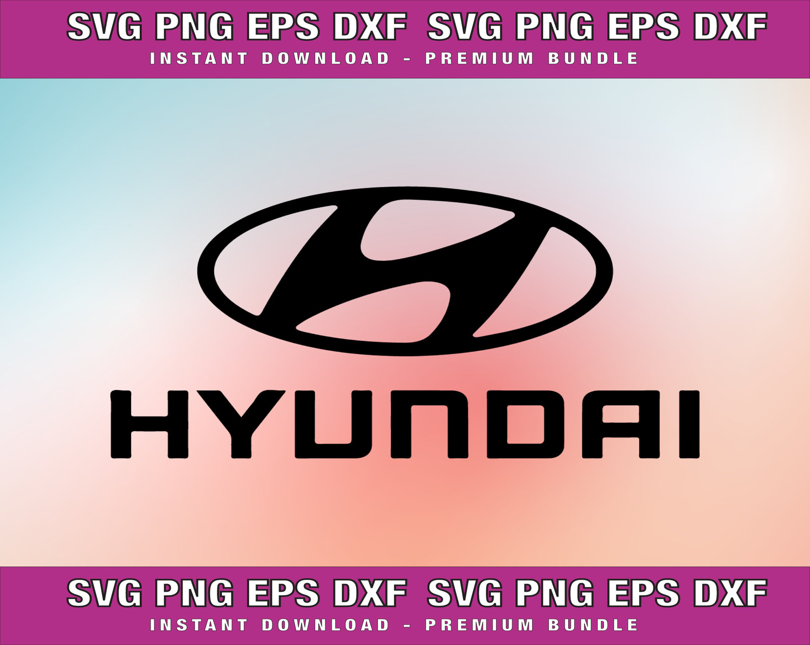 Hyundai Car Logo Png Pdf Eps Dxf Svg Cricut Cut File Etsy Australia