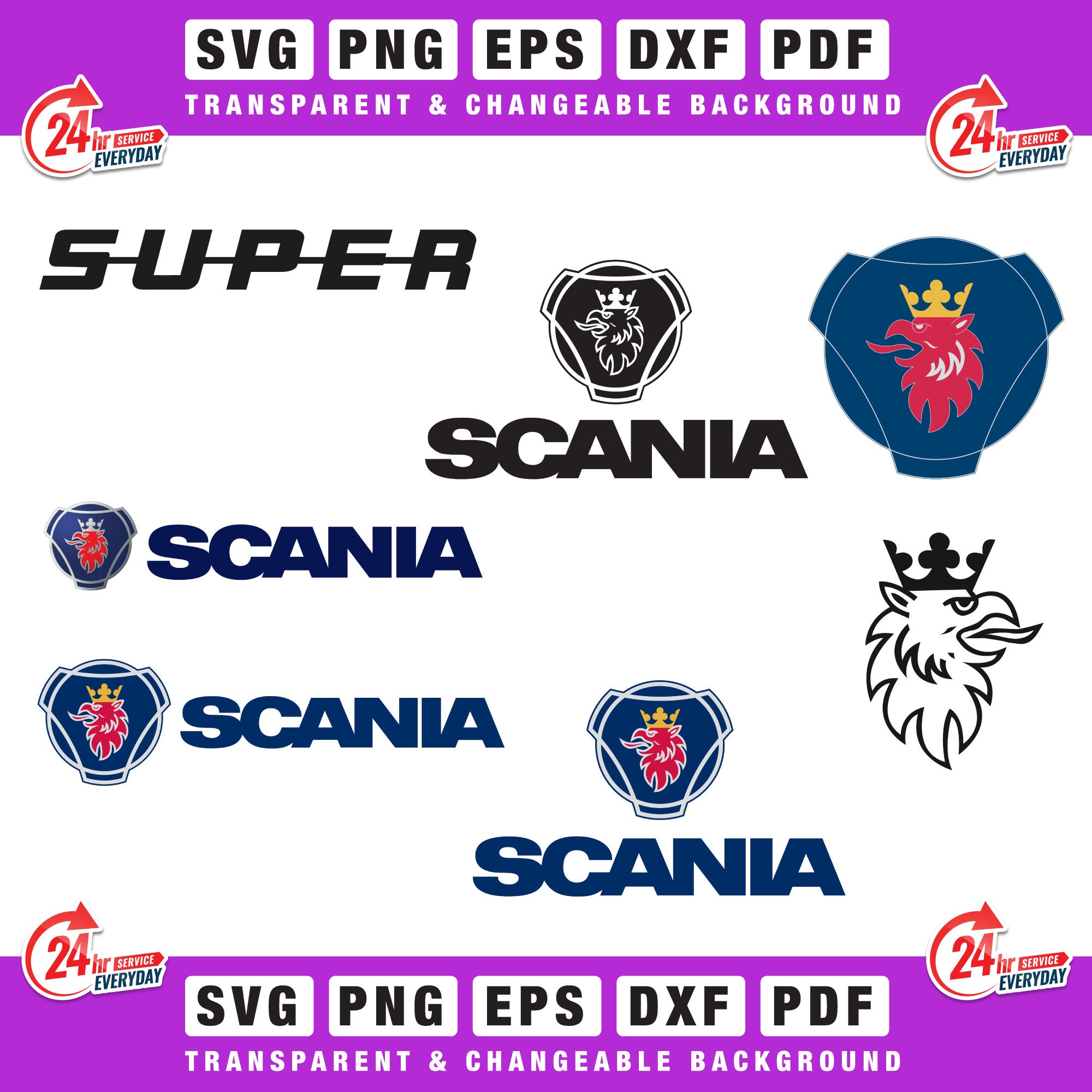 Scania Logo Bundle PNG PDF SVG Eps Dxf Cricut Cut File Etsy