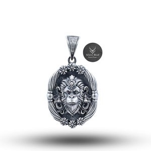 Hanuman Face 925 Sterling Silver Pendant