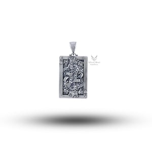 Spielkarte Undead King Of Heart 925 Sterling Silber Anhänger