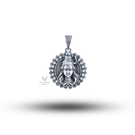 Lord Shiva Supreme God Blessings Third Eye Round 925 Sterling Silver Pendant