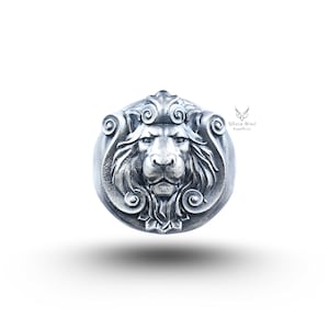 Antique Style African Lion 925 Sterling Silver Ring