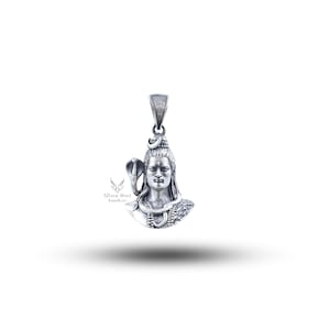 Lord Shiva Linga Shankar Mahadev Bholenath  Third Eye Jatadhari  925 Silver Pendant