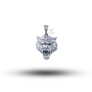 Tiger Face 925 Sterling Silver Pendant