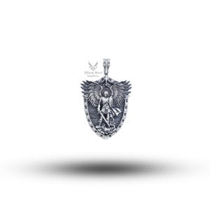 St Michael Peiercing Teufel 925 Sterling Silber Anhänger