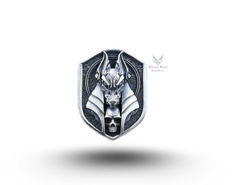 God of Death Anubis Skull Egyptian 925 Sterling Silver Ring