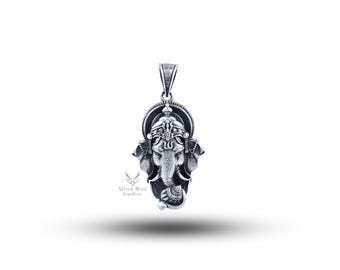 Pingente Lord Ganesha em prata esterlina 925