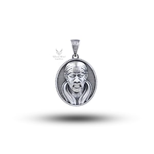 Sai baba Pendant Sterling Silver Pendant