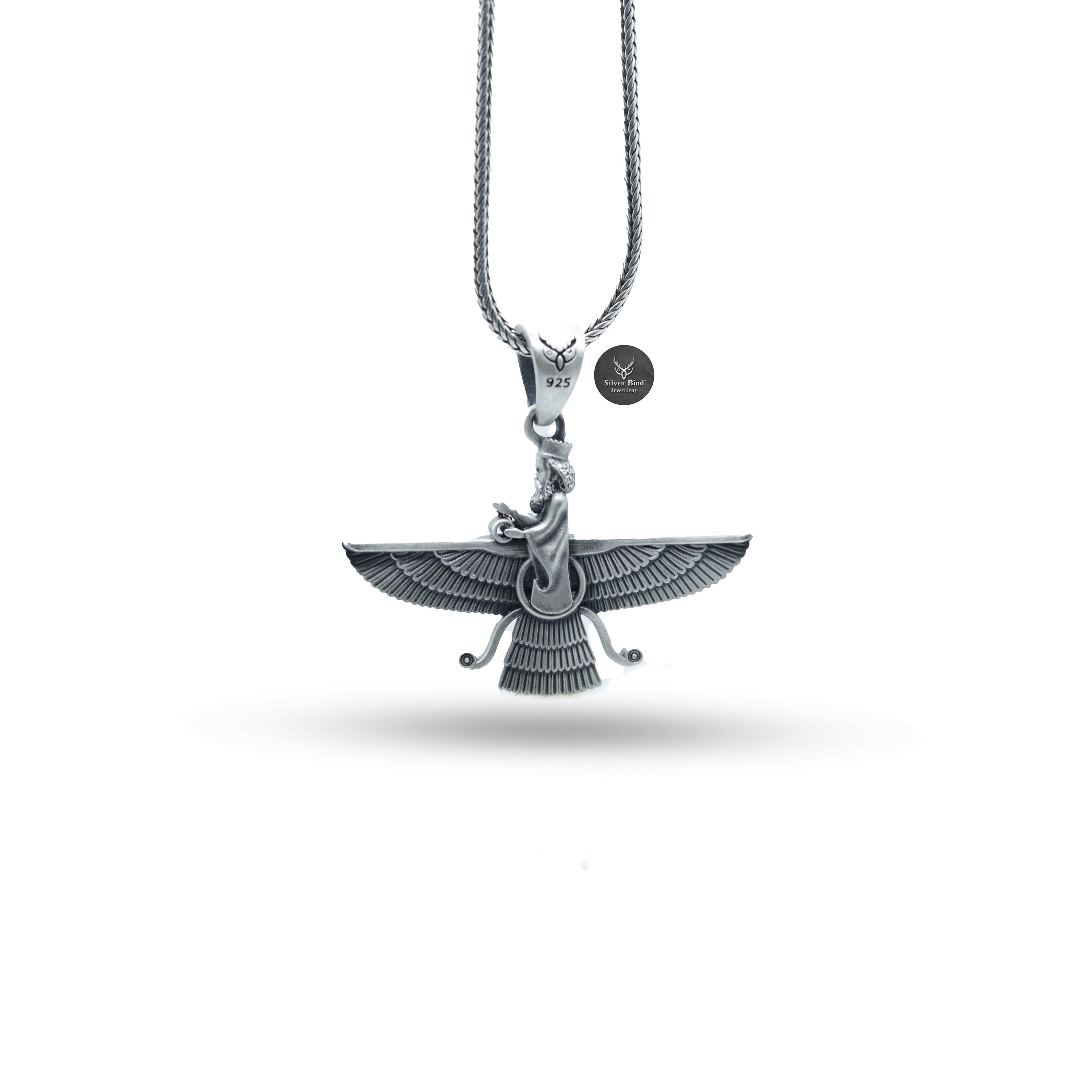 Faravahar 3D Parsi Ahura Mazda God Zoroastrianism 925 Silver Pendant Etsy