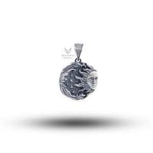 Sun and Moon 925 Sterling Silver Pendant