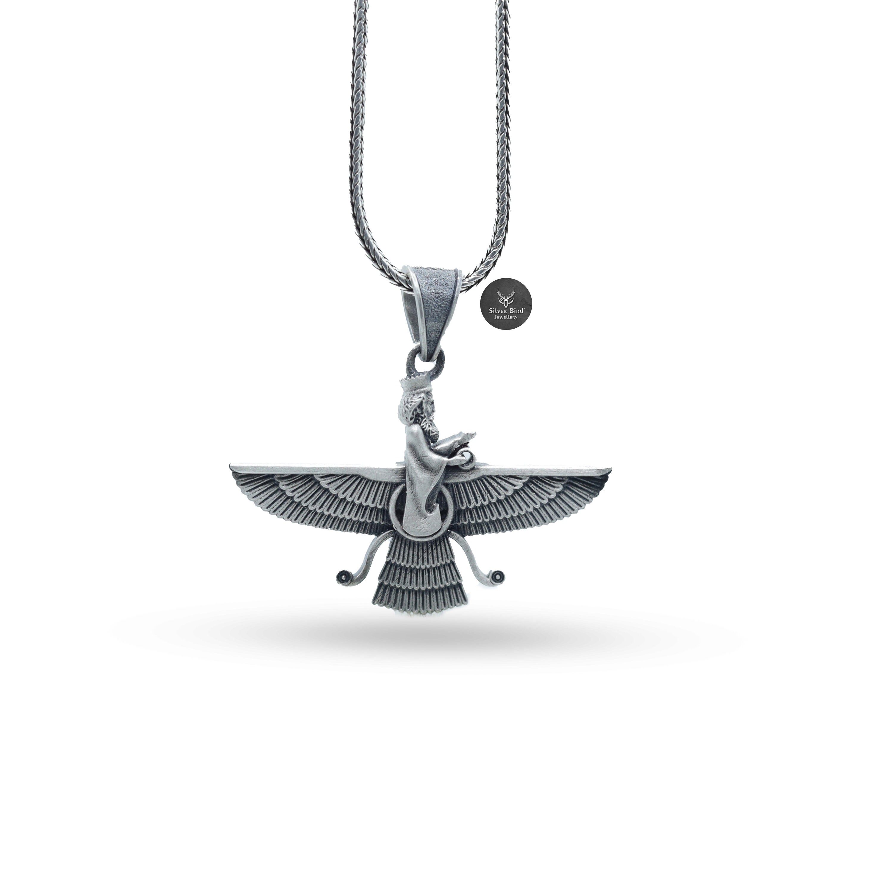 Faravahar 3D Parsi Ahura Mazda God Zoroastrianism 925 Silver Pendant Etsy