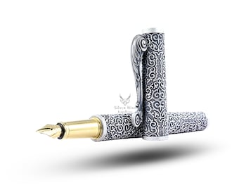 装飾模様の925スターリングシルバー万年筆