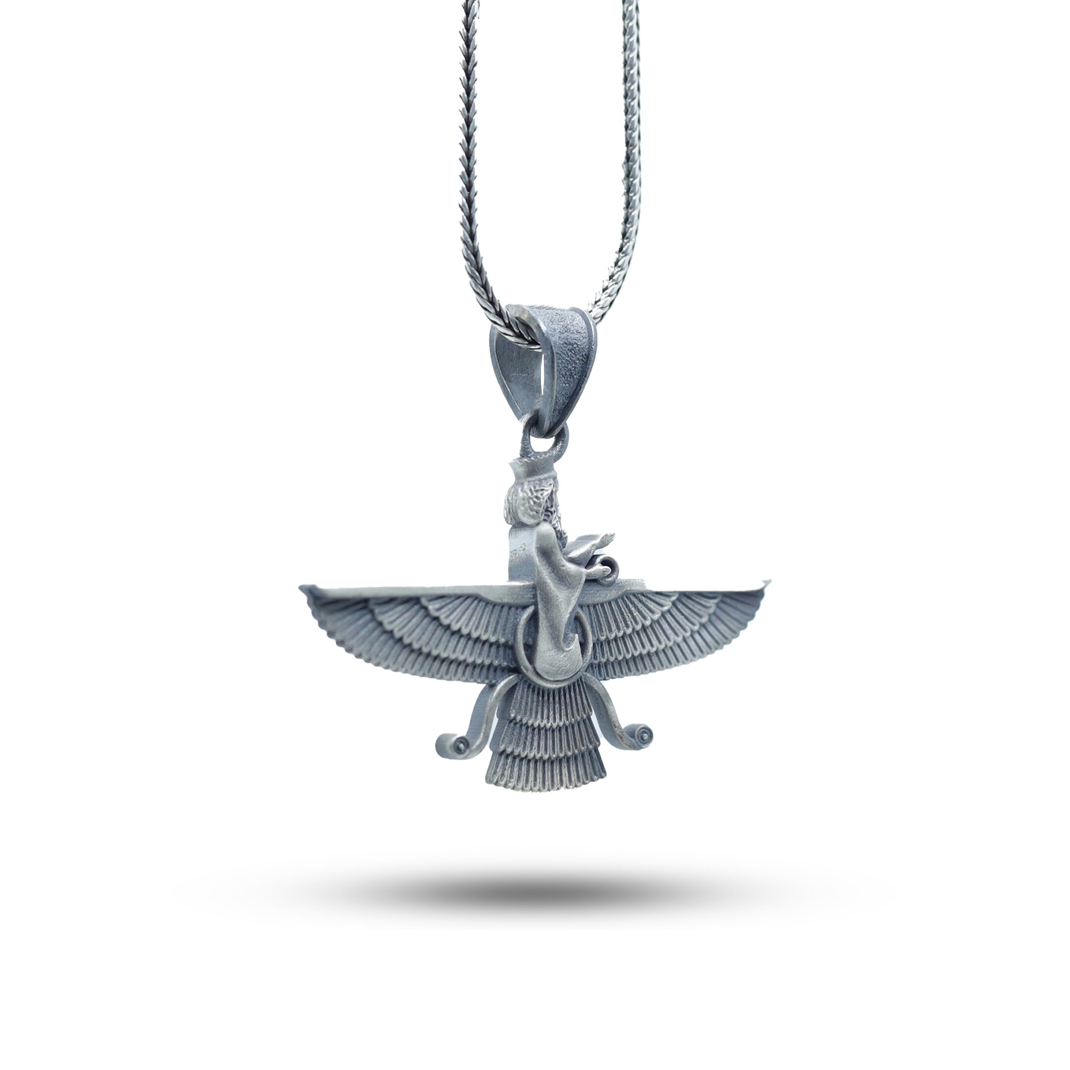 Faravahar 3D Parsi Ahura Mazda God Zoroastrianism 925 Silver Pendant Etsy