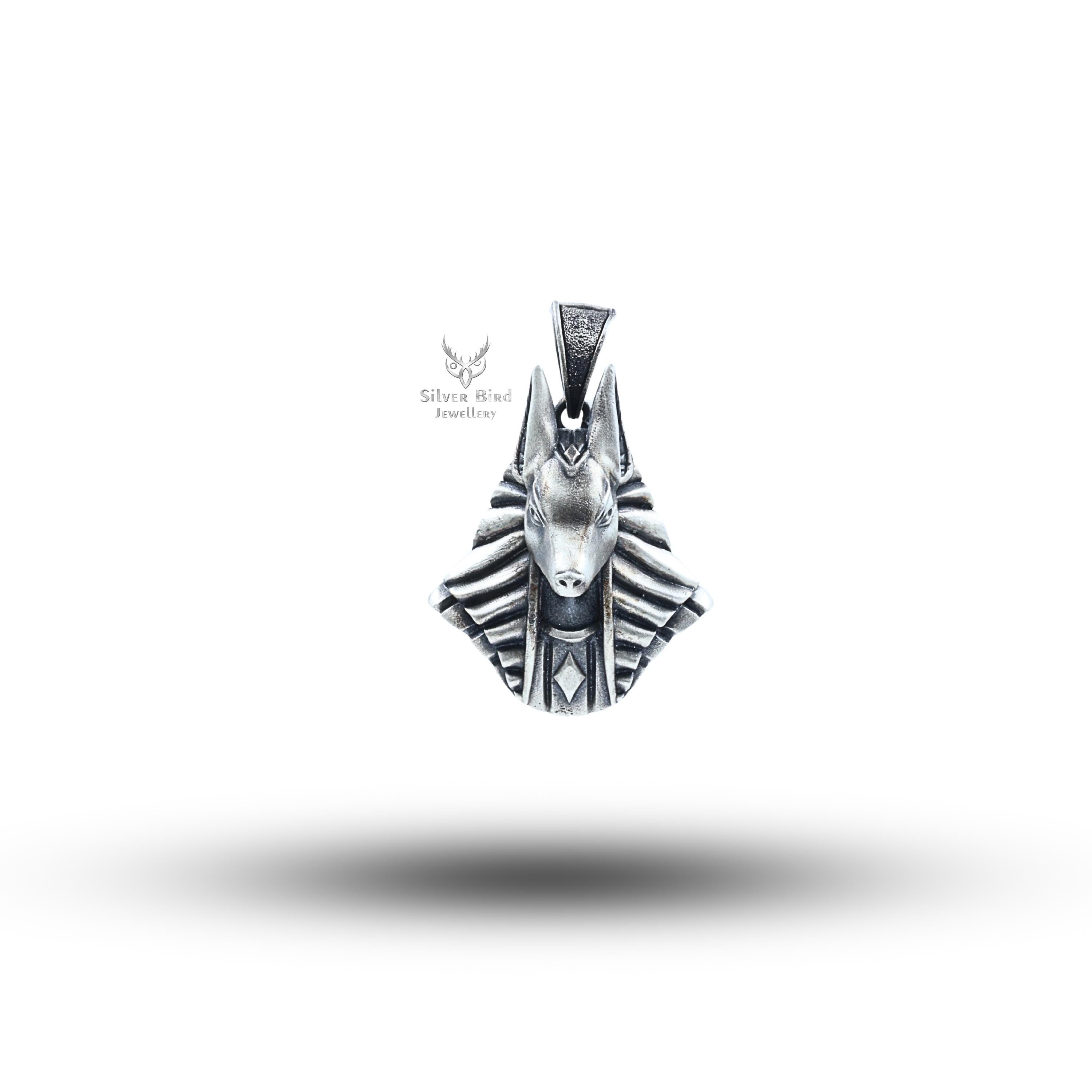 Egyptian Anubis Head 925 Sterling Silver Pendant