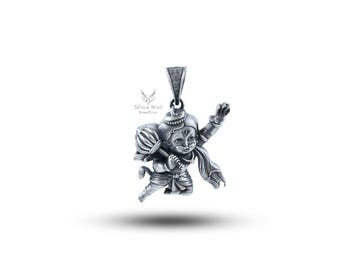 Flying Hanuman 925 Sterling Silver Pendant