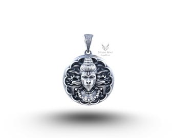 Evil Protector God Hanuman Hinduism 925 Sterling Silver Pendant