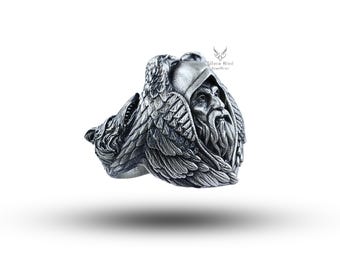 Odin Raven 925 Sterling Silver Ring