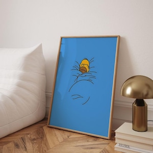 Arte mural digital minimalista de dibujos animados durmiendo / Póster divertido de cultura pop / Descarga instantánea