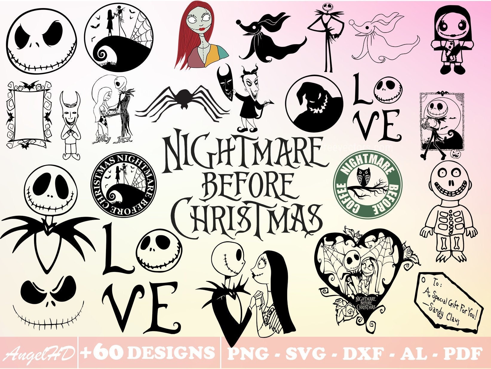 60 the Nightmare Before Christmas Svg Bundle Night Before - Etsy Canada