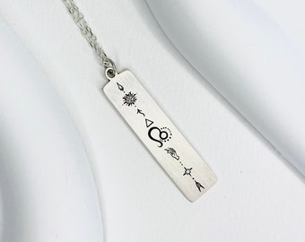 Sterling Silver Leo Zodiac Necklace • Horoscope Talisman