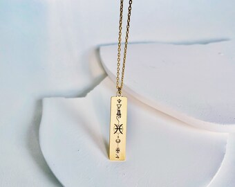 Sterling Silber Sternzeichen Talisman Halskette, personalisierte Horoskop Charme
