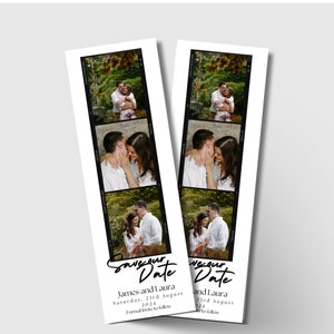 Photo Strip Save the Date, Editable Template, Instant Download, Polaroid Save the Date, Save The Date With Photo, Photo Strip Save the Date,
