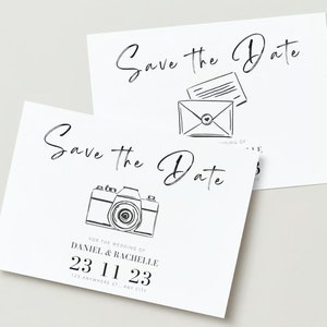 モダンなSave The Date、シンプルなSave The Dateカード、Save The Date、Save The Date招待状、エレガントなSave The Date、結婚式の日付カード