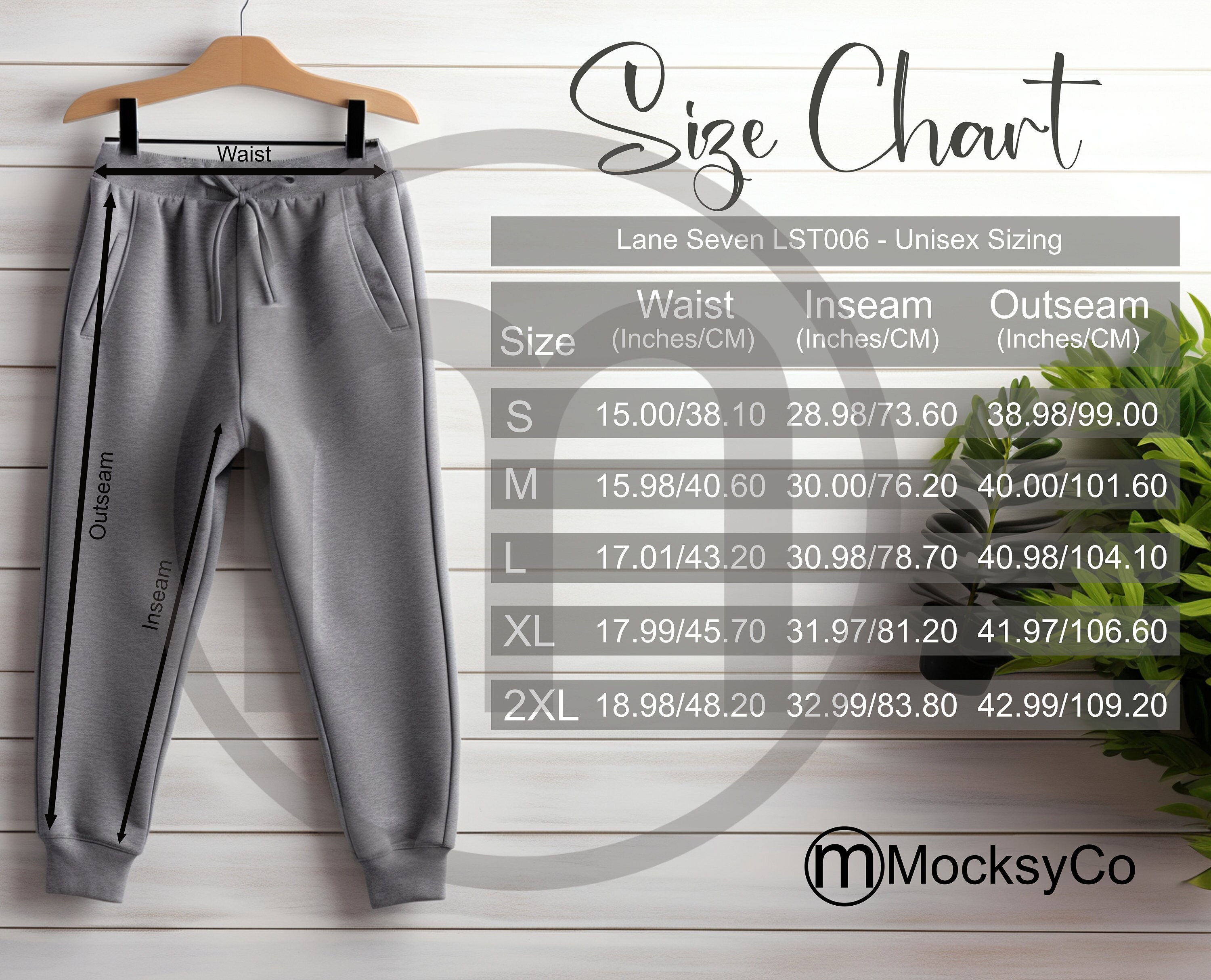 Lane Seven LST006 Fleece Joggers Sizing Cart, Unisex Mockup