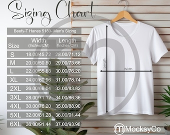 T-shirt Size Chart I Hanes 5180 Size Chart | Size Chart | Beefy-t