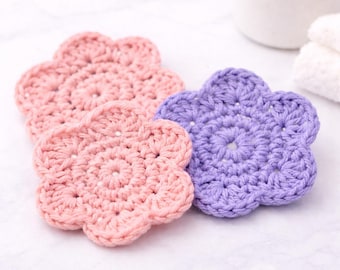 Flower Face Scrubbies Crochet Pattern PDF | Crochet Makeup Remover & Washcloth Pattern | Beginner Instant Download