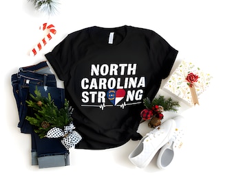 North Carolina Strong Heartbeat | NC Flag Pride T-shirt