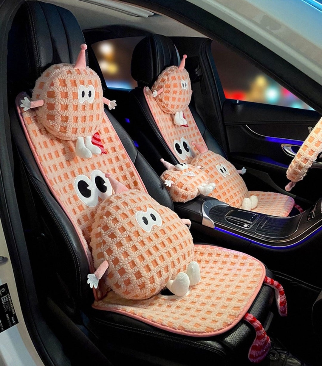 Fluffy Car Seat Cover Set White Car Seat Cushion Car Seat Warm Etsy