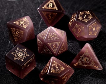 Custom Wedding Dice - Personalized Dnd Dice Set, Dungeons and Dragons, Crystal Dice, Custom D20, Dnd Gifts, Marriage Dice, Engagement Gift