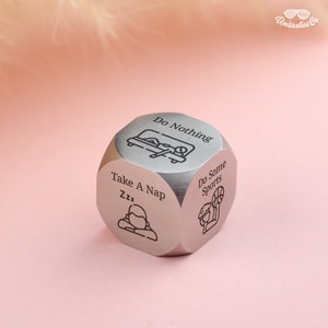 Custom Stainless Steel Dice - Personalized Funny Retirement Gifts, Custom Dice Gift, Decision Dice, Teacher Gifts