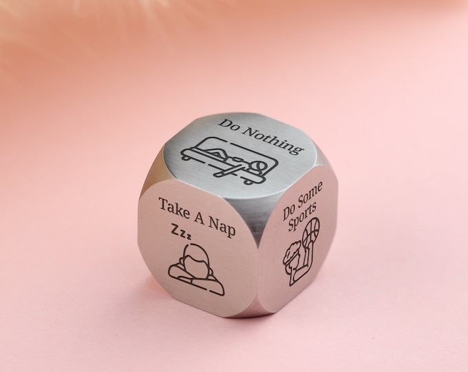 Custom Stainless Steel Dice - Personalized Funny Retirement Gifts, Custom Dice Gift, Decision Dice, Teacher Gifts