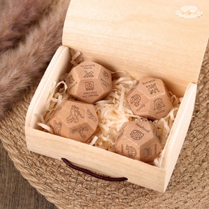 Dados personalizados para una cita nocturna: regalo de aniversario personalizado, regalo de San Valentín, ideas para una cita nocturna, regalo para parejas, dados para tomar decisiones alimentarias