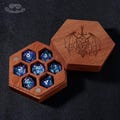 Butterfly Liquid Core Dice Set - Dnd Gifts, Sharp Edge Resin Dice, Personalized Wooden Dice Box, RPG Dice Set, Dungeons and Dragons Dice Set