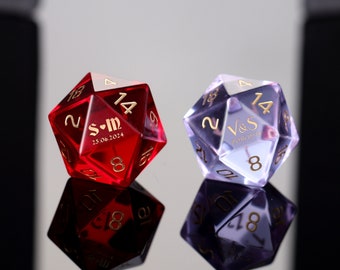 Custom Dnd Gifts - Custom Wedding Dice, Custom D20, Dungeons and Dragons, Board Game Dice, Gamer Wedding Gift