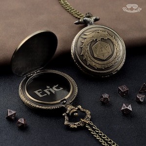 Custom Pocket Watch Dice Tray - Roman Style Pocket Watch Shell, Metal Dice Set, Pocket Watch Case, Dnd Dice