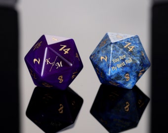 Custom D20- Custom Wedding Dice, Personalised Dnd Gifts, Dungeons and Dragons, Board Game Dice, Gamer Wedding Gift