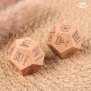 Custom Date Night Dice - Anniversary Gift, Valentine's Day Gift, Date Night Ideas, Gift for Couples, Food Decision Dice