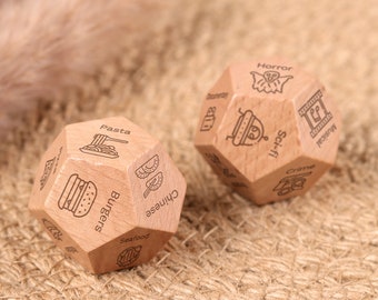 Custom Date Night Dice - Anniversary Gift, Valentine's Day Gift, Date Night Ideas, Gift for Couples, Food Decision Dice