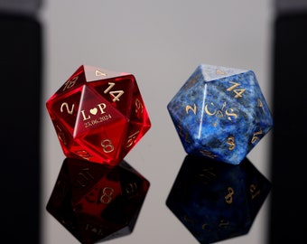 Personalised D20- Custom Wedding Dice, Custom Dnd Gifts, Dungeons and Dragons, Board Game Dice, Gamer Wedding Gift