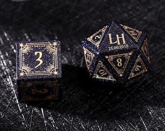 Custom Gemstone Dice - Personalised Wedding Dice Set, Wedding Gift, Anniversary Gifts, Custom D20, Valentines Day Gift, Dnd Gifts