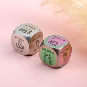 Engraved Stainless Steel Dice - Fully Personalized Decision Dice, Custom Teacher Gift, Retirement Gifts