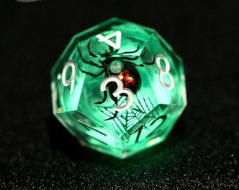 Spinne Flüssigkern Würfel Set - RPG Würfel Set, DM Geschenke, Nerdy Geschenke, handgemachte polyedrische Würfel, Dungeons und Drachen
