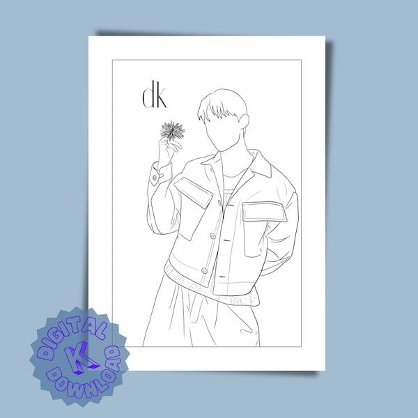 Seventeen DK Inspired Digital Art Print, KPop Printable Wall Art Poster, Gift for Carat!