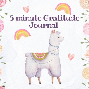 5 Min Gratitude Journal for Kids, 5 Minute Kid Daily Journal, Gratitude Prompts, Self Reflection Practices Worksheets, Fun Kid Activity PDF