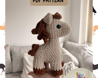 Patrón de caballo y unicornio a crochet: dúo de animales de granja (patrón PDF)