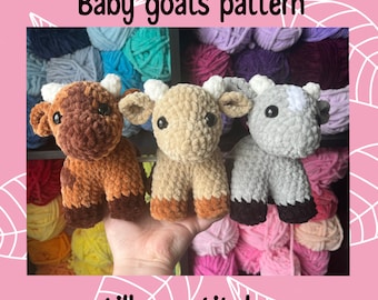 Patrón de Cabra Bebé de Crochet: Animal de Granja Amigurumi (Descarga Digital)